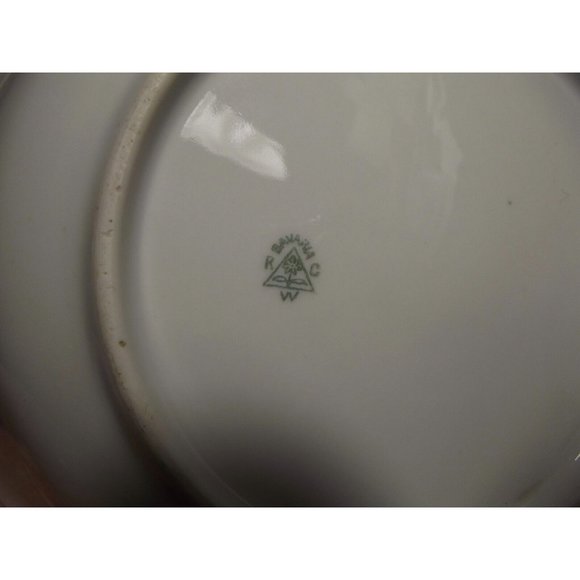 RCW Bavaria Lusterware Floral Serving Bowl pink roses yellow rim rose large 9.5" - Picture 12 of 12